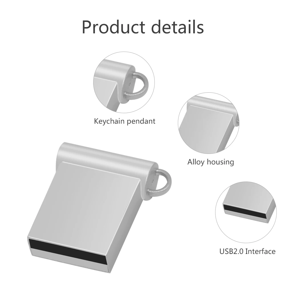 (over 10pcs free logo) Super mini USB 2.0 Flash Drive Key Ring metal  pendrive 64gb 32gb 16gb Pen drive 8gb 4gb cle usb stick