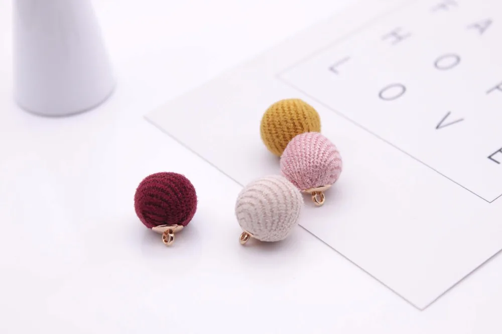 Imitation Wool Ball Stuff Goods Eardrop Pendant Charms Earrings Accessories Supplies for Jewelry Finding Diy Material 12pcs