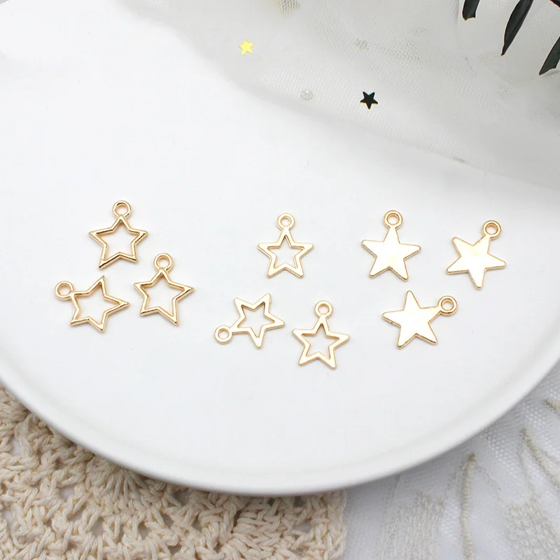 Fashion 10Pcs Hollow Little Stars Charms Handmade Alloy Pendant For DIY Jewelry Making Necklace Earrings Accessories Wholesale