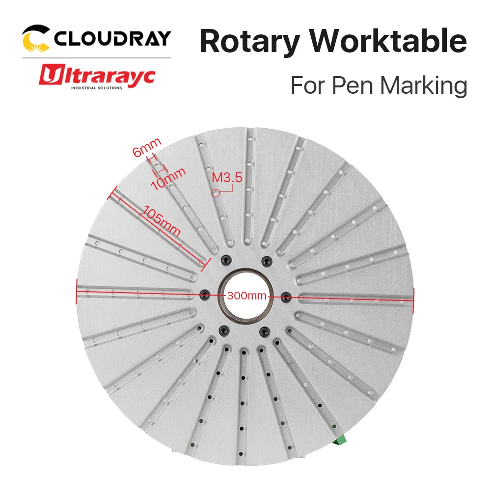 Ultrarayc Rotary Worktable 20 Slots Neam 34 Motor & Driver Rotary Device for Pen Marking Fiber Laser Machine Co2 Marking Machine