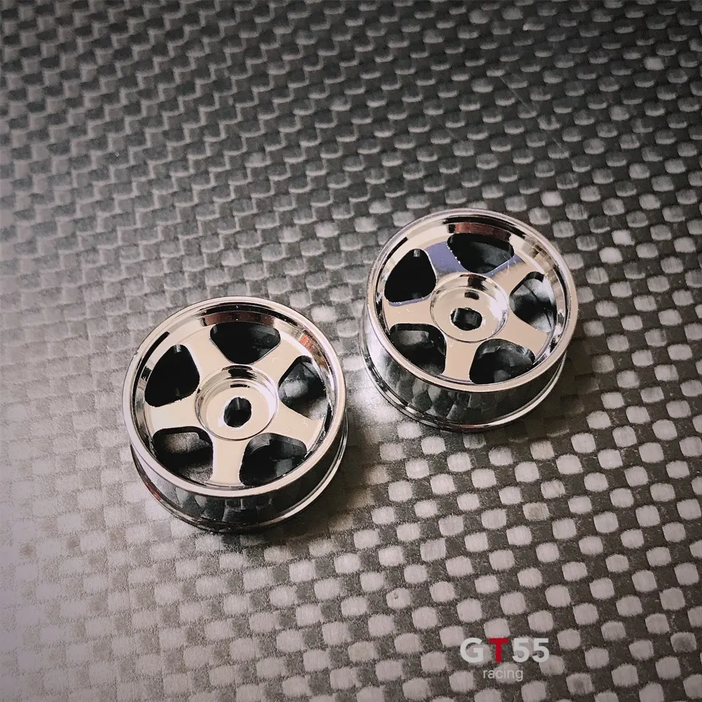 MINI-Z AWD 5-FIVE Metal Wheel Silver Plating (Diameter 20mm, Offset +1, 2PCS)