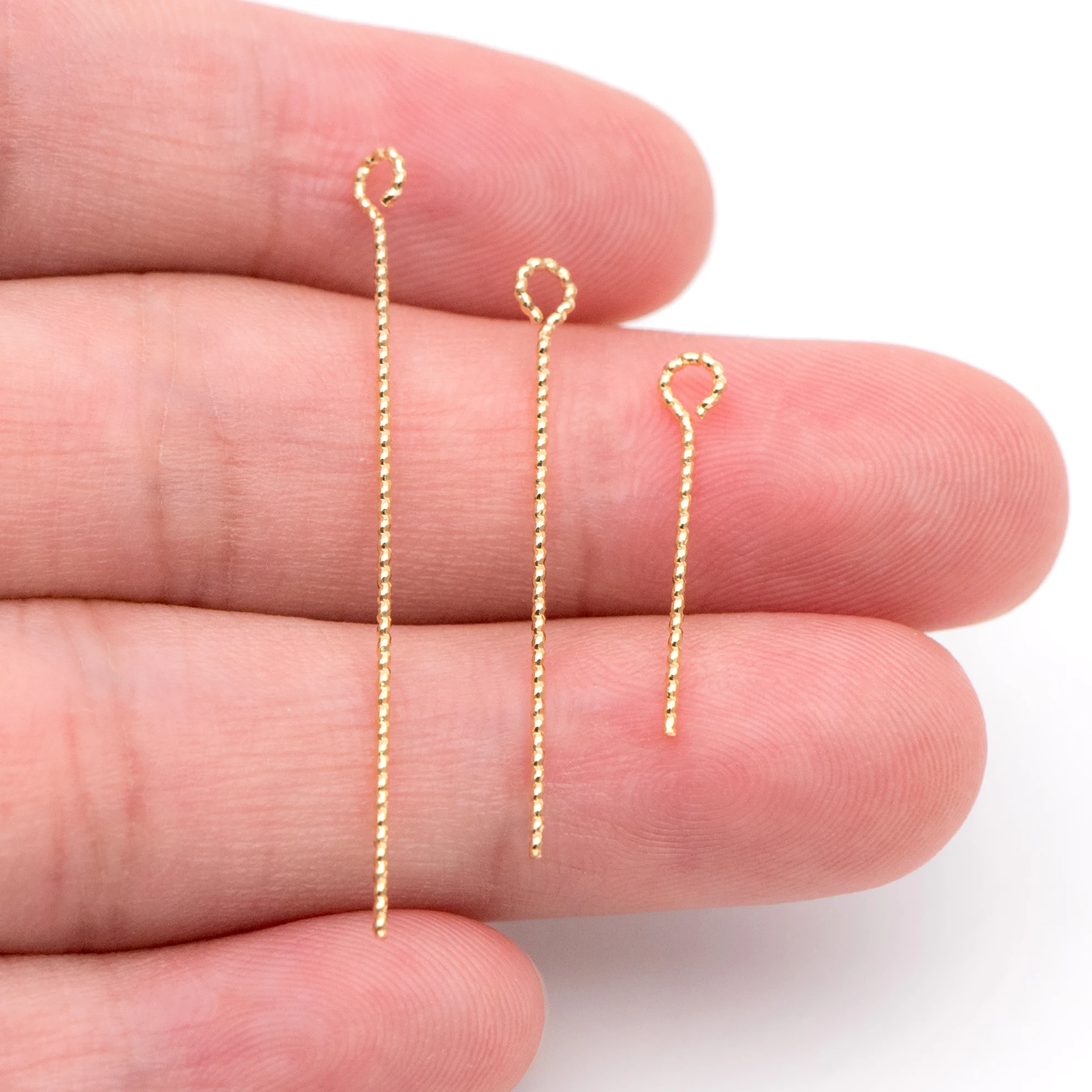 100pcs Gold Eye Pins, Gold plated Brass Eyepins Wholesale (GB-1434)