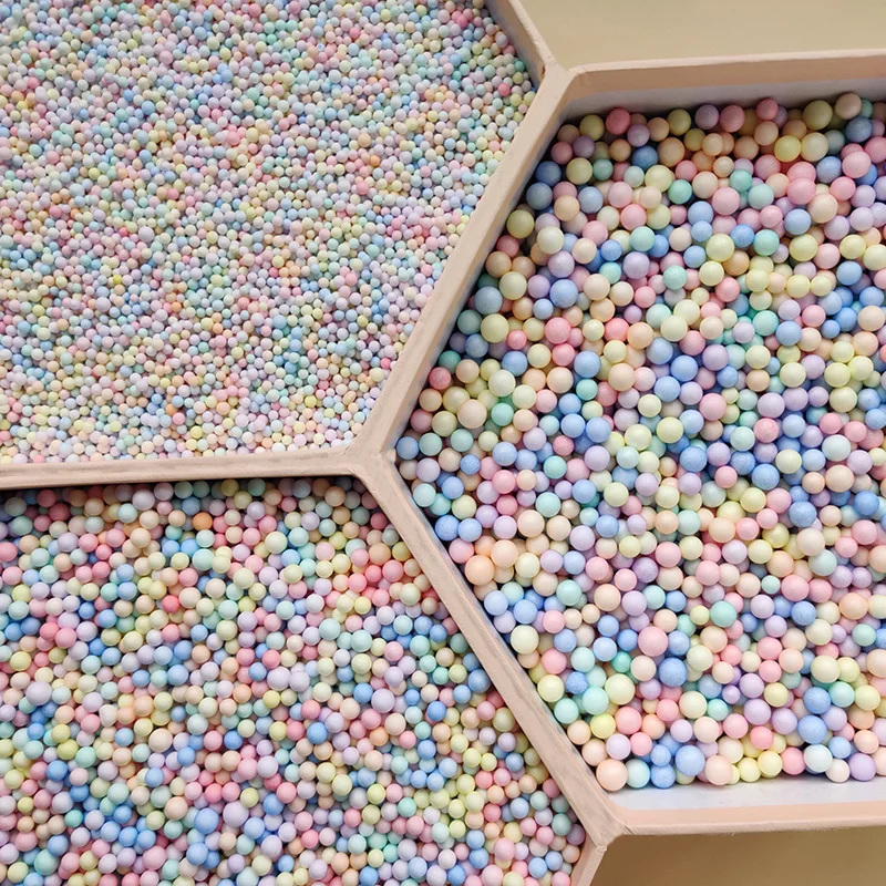 250g 2-3.5mm Pillow/Sofa Filler Multicolor Decorate Polystyrene Styrofoam Filler Balls Plastic Round Foam Mini Beads Ball