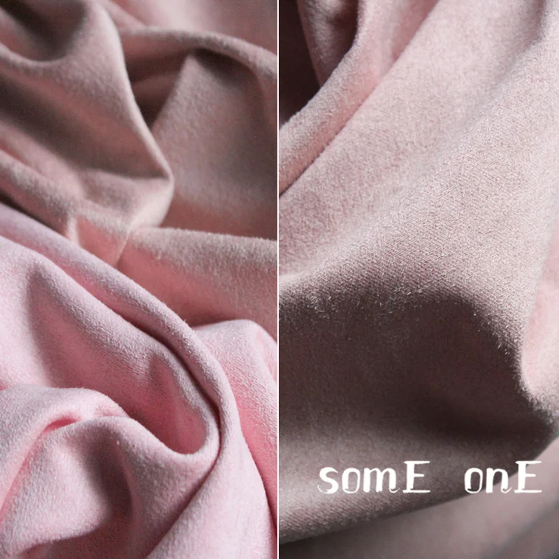 

0.4mm Suede Fabric Pink Faux Suede Fleece DIY Sofa Pillow Decor Autumn Winter Coat Clothing Designer Fabric