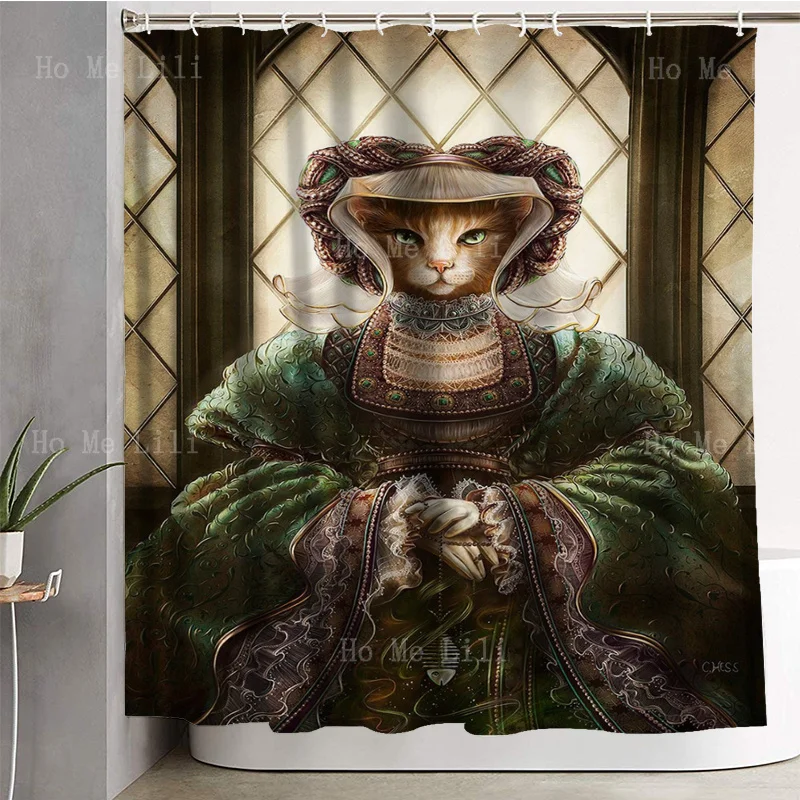 Funny Cat Themed Shower Curtain Rare Footage Of The Early Conquest Of Humans By Kitten Interesting World Classic Painting