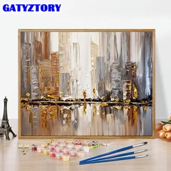 GATYZTORY40x80cm Frame Diy Painting By Numbers City Corrugation Painting Acrylic Paint By Numbers Large Size For Living Room Art