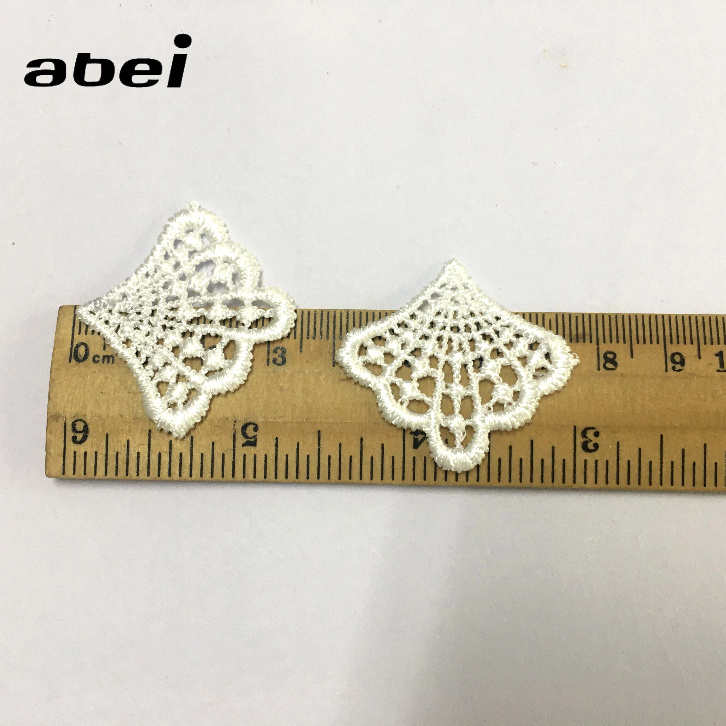 20pcs/lot Embroidered  Lace Clothing Accessories White Sector Soluble Lace Embroidery  DIY Garment