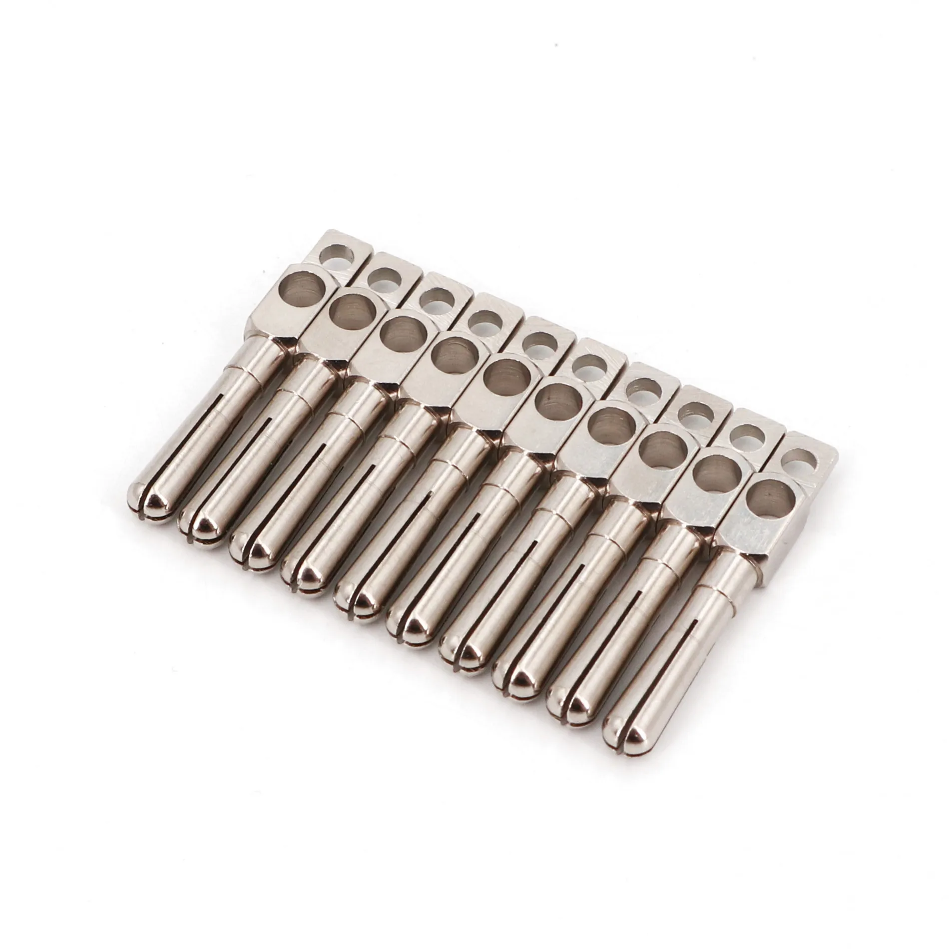 10Pcs Brass Nickel-Plated Cross 4mm Male Stackable Banana Plug Solder Type Connector