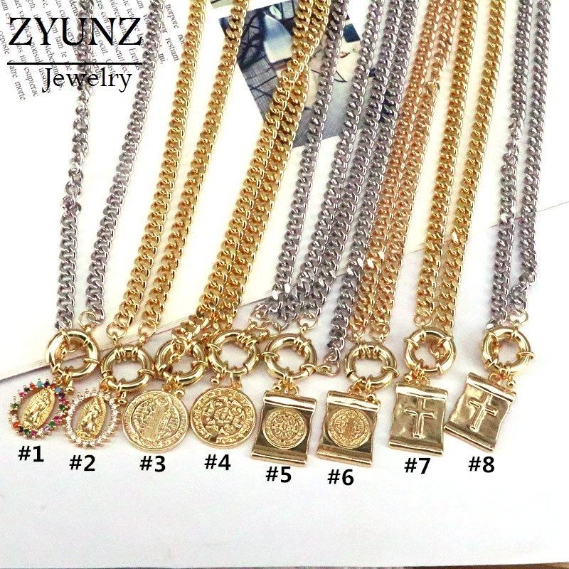 

10PCS, San Benito pendants link chain necklace jesus cross pendants Religion jewelry for women