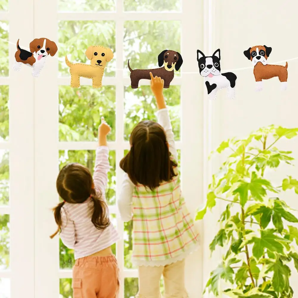Sew Mini Dog Craft Kit For Kids 12 Pcs Felt Sewing Kit For Kids 4-6 With Instructions And Sewing Supplies Fun DIY Craft Set F