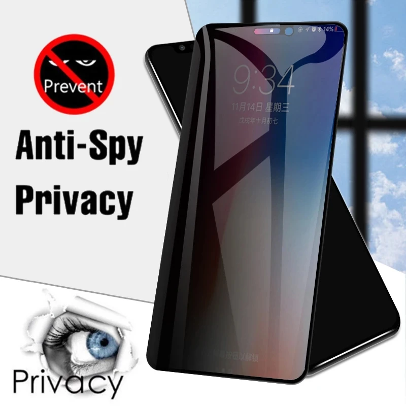 

Anti-Spy Glass For Huawei P30 Lite P40 P20 Pro Screen Protector Honor 8X 20 10 9X Lite Mate 20 Lite 10i Nova 5T Y7 Privacy Film
