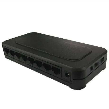 10/100 mbps RJ45 8 Port Fast Ethernet Switch Lan Hub US EU Plug 5v Adapter Voeding netwerk Switch