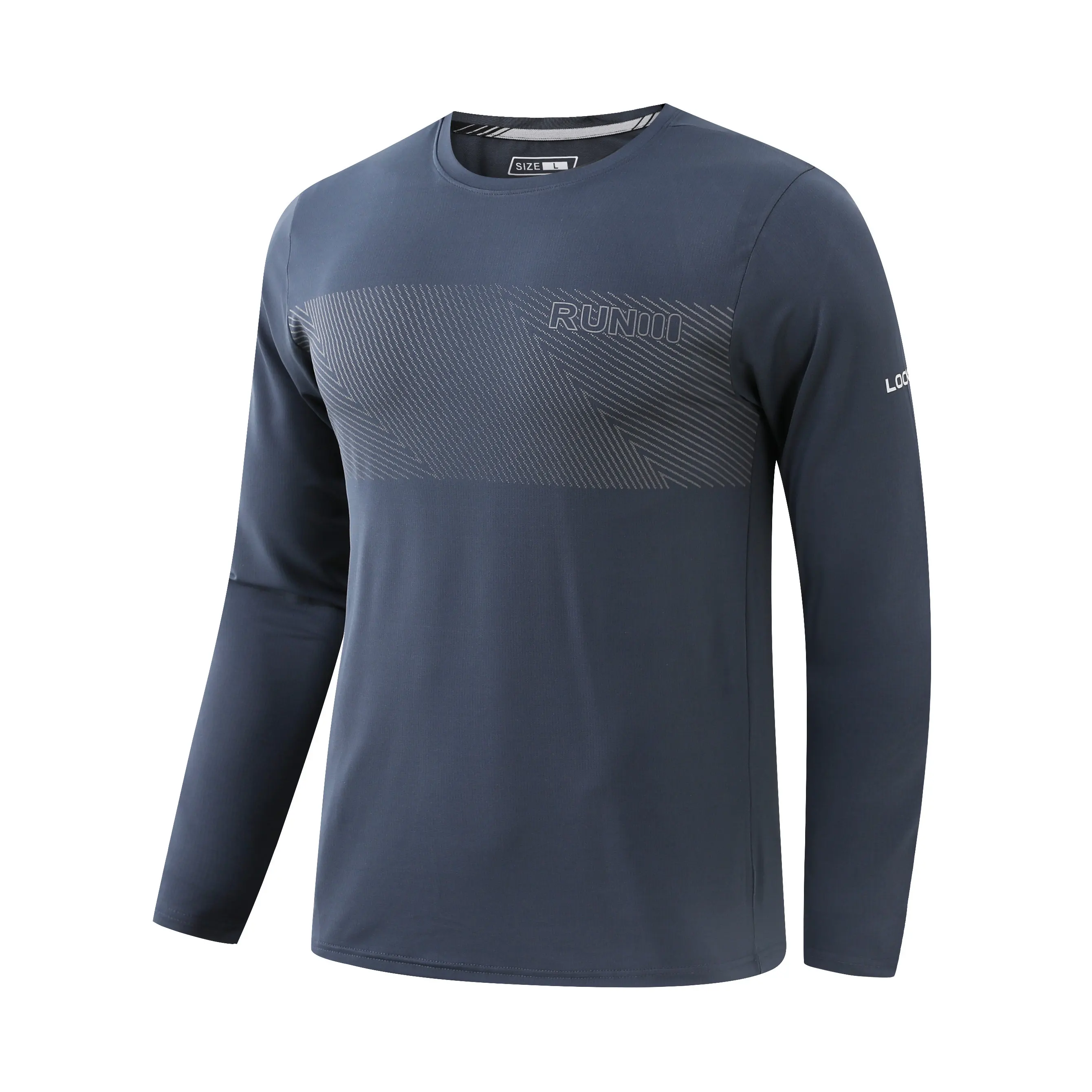 Spandex elastic breathable Running Shirt Long Sleeve Gym Shirt Men Sportswear Dry Fit Shirts For Bodybuilding Men Fitness Sport