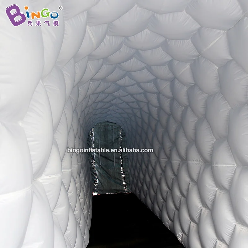 12x2x3 metri su misura canale diritto gonfiabile/Tunnel d'argento di esplosione con le luci del LED-BG-T0076