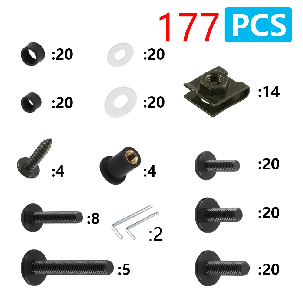 177PCS kit bulloni carenatura viti carrozzeria dado per SUZUKI GSR 600 750 SV650 XSR900 GSXR 1000 GSX S750 GSXR 750 GSXR 600 VSTROM 650