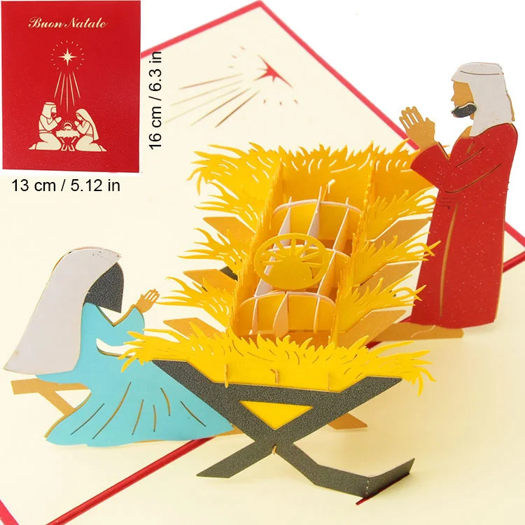 Neue 3D Pop-Up Weihnachtskarten Weihnachtsmann-Einladungskarte Partykarte Kindergeschenke Neujahrs-Dankeskarte Feiertagsgeschenk Postkarte – Detail 16