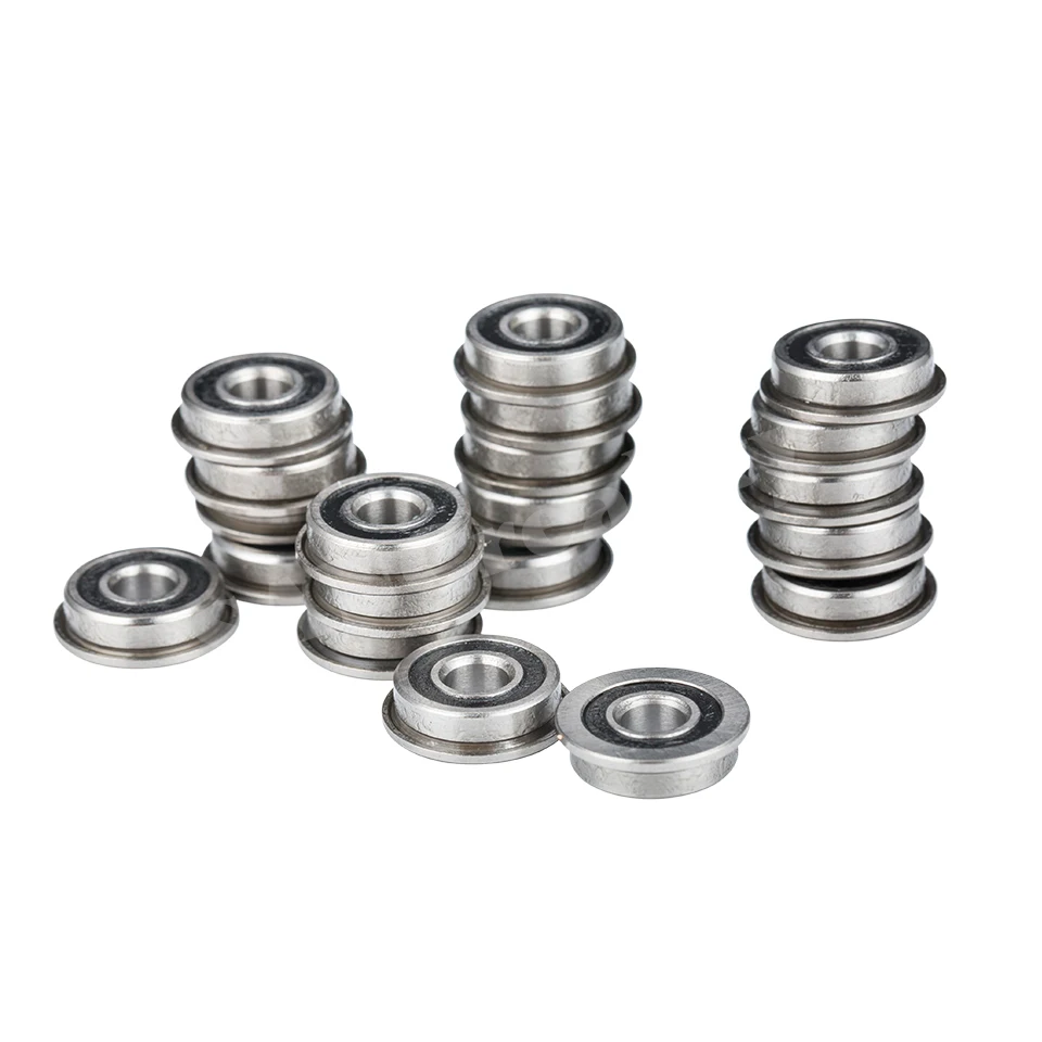 10Pcs F695-2RS Bearing 5X13x4mm Flanged Miniature Deep Groove Ball Bearings F695RS For VORON Mobius 2/3 3D Printer