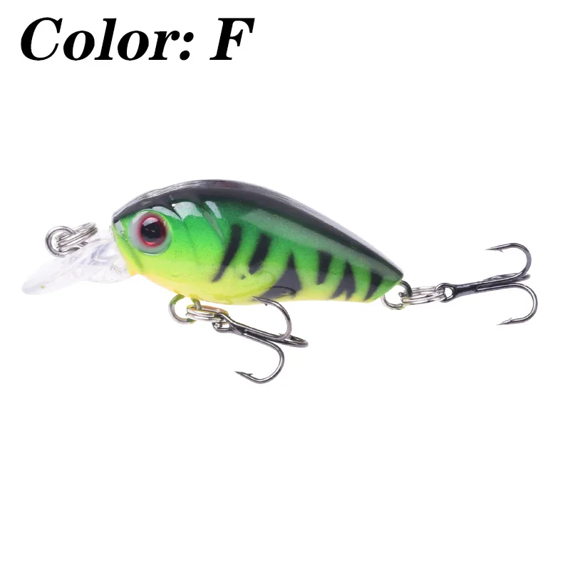 1Pcs Crank Wobbler Fishing Lures 4.5cm 4g 3D Eyes Crankbait Artificial Hard Bait for Minnow Bass Carp Swimbait Fishing Tackle