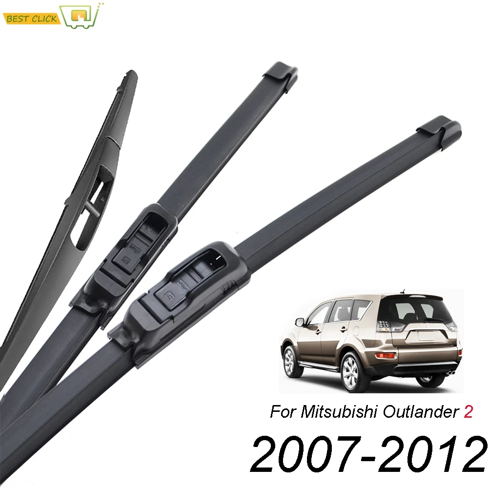 Car Windshield Windscreen Wiper Blades For Mitsubishi Outlander Front Rear Window Wiper 2007 2008 2009 2010 2011 2012