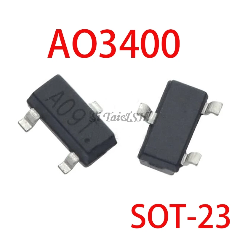 50 шт. AO3400 AO3400A маркировка: A09T SOT23 N-channel MOSFET новый оригинальный