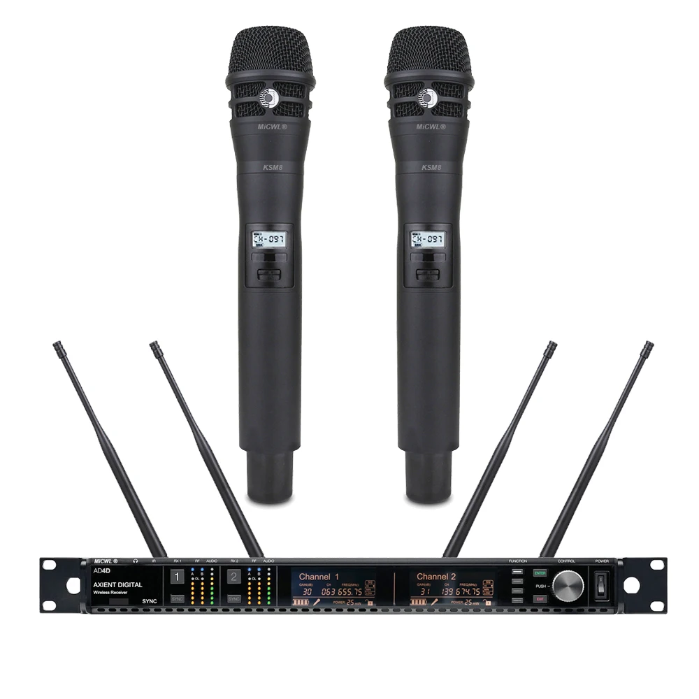 

Host Sale UR24D UHF 300 Channel Stage Performance Karaoke Wireless Microphone System SKM9000 Handheld Head BeltPack Transmitter