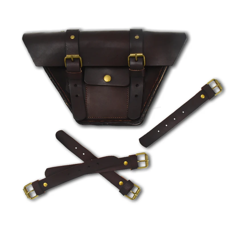 Universal Vintage Motorcycle Saddlebag Leather Bag Storage Tool Pouch Motorbike Water Bag Mutt Mash125 mash250 Side Bag Cover