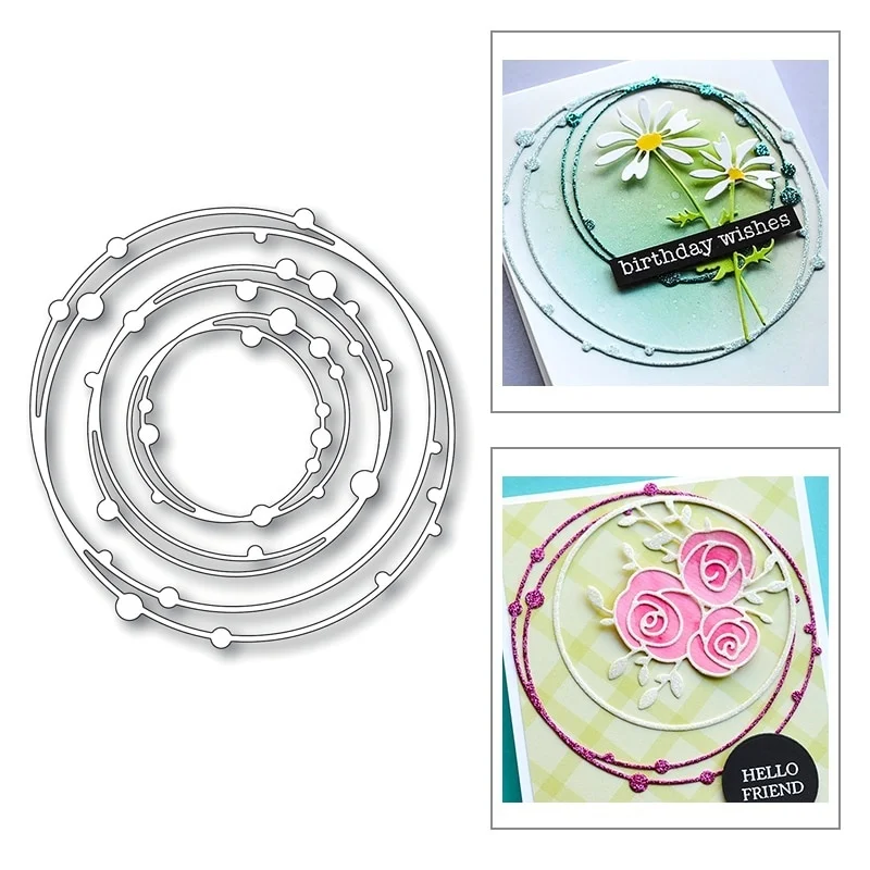 Crazyclown 3D Spotty Line Circle Nesting Frame Metal Cutting Dies For DIY Scrapbooking Album Decorative Embossing Craft Dies Cut