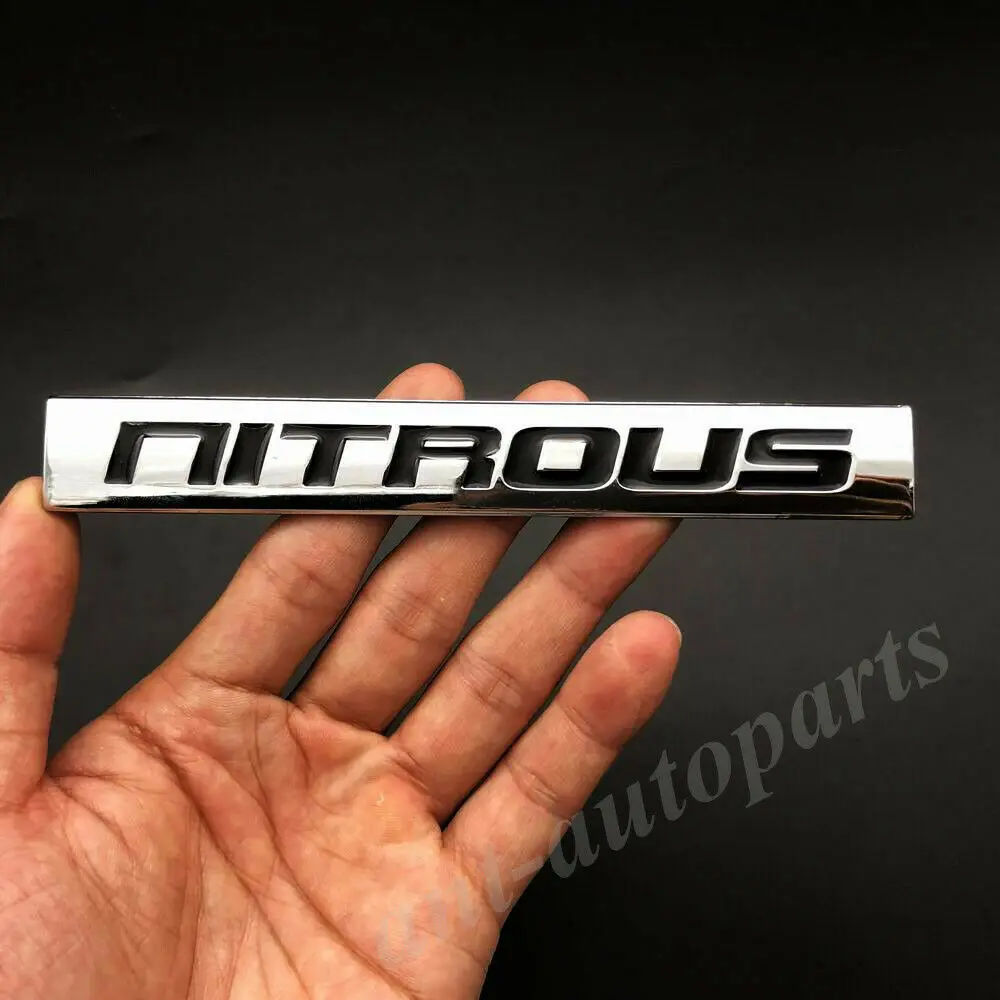 Metal Chrome Nitrous Car Auto Trunk Rear Emblem Badge Decals Sticker NOS Engine