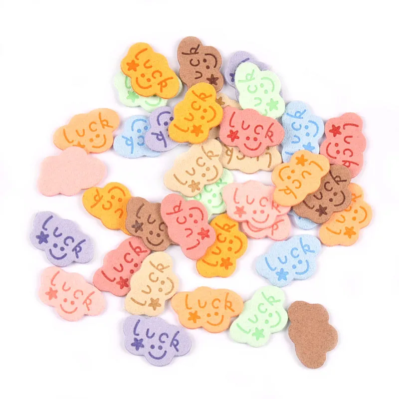 20Pcs Colorful Cloud Embossed Flannelette Labels Tags For Sewing Accessories Bags Garment DIY Clothing Handmade Supplies c3211