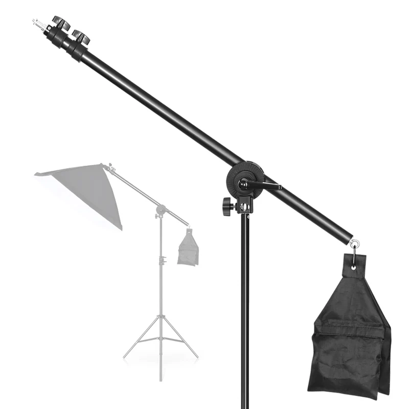 2M Tripod for Softbox Light Stand Photo Studio with 1.3M Boom Arm Flexible Sandbag Supporting Lighting Photography Ring Light