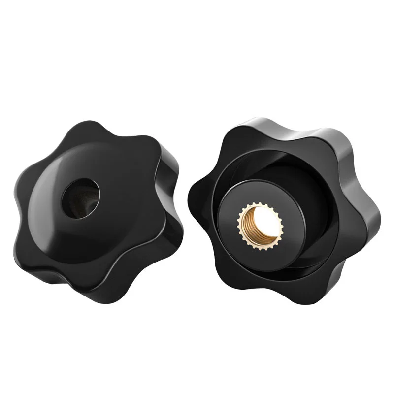 High Quality M4 M5 M6 M8 M10 M12 Plum Hand Tighten Nuts Handle Thread Star Mechanical Black Thumb Nuts Clamping Knob Manual Nuts