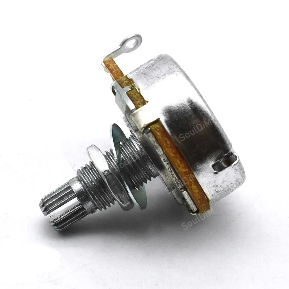 Grand potentiomètre A500K/B500K/A250K/B250K, 2 pièces, Pot cannelé pour guitare électrique, effet de basse, Volume de tonalité, pièces d\'arbre de