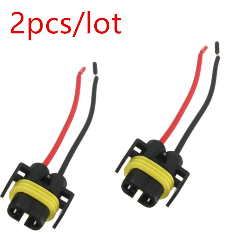 2pcs/lot  H8 H9  LED Fog Light Adapter Harness Socket Wire Cord Connector Support Dropshipping