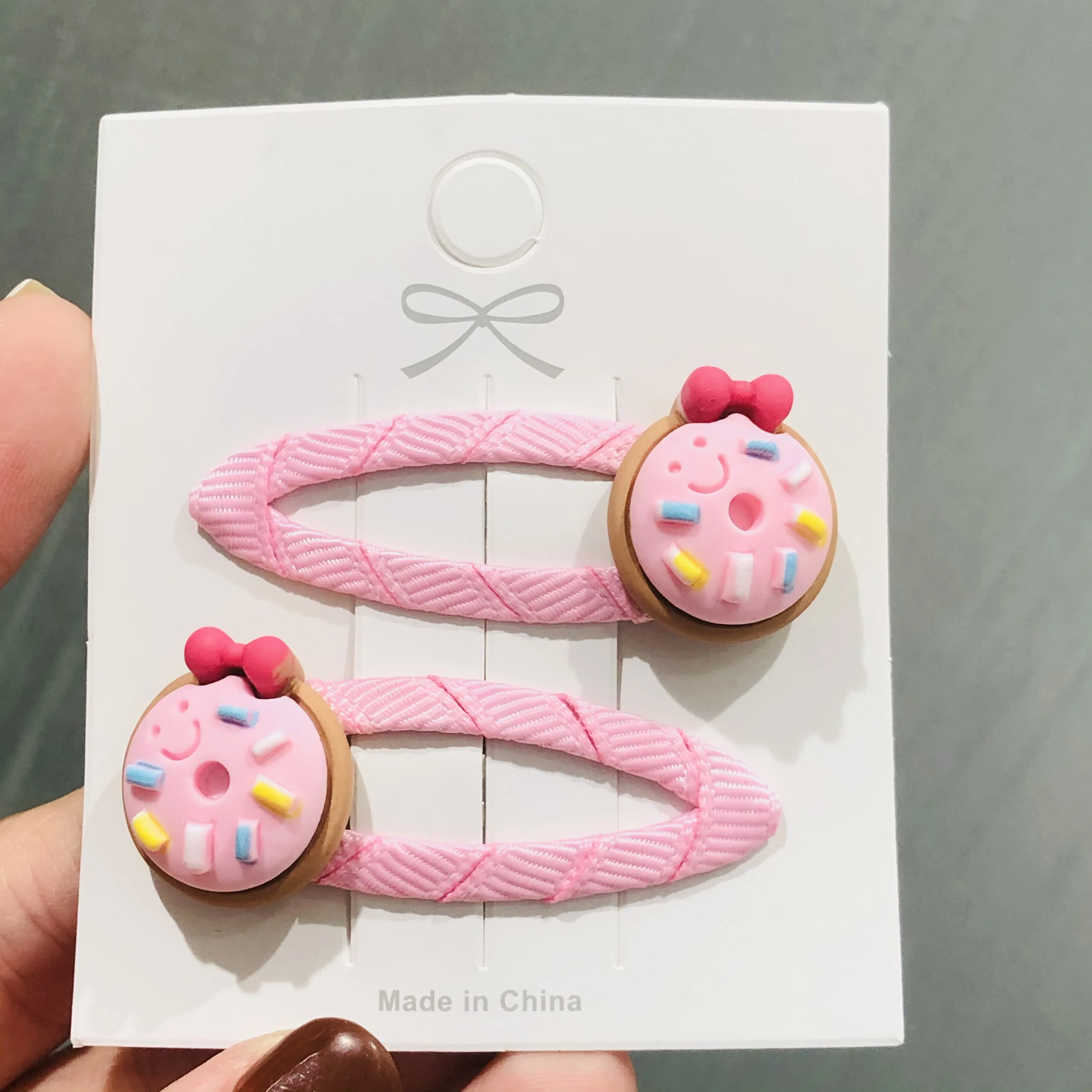 2Pcs/Set Girls Ice cream Cake Donuts Thread Cloth Hairpins Children Sweet Hair Clip Barrettes Headband Kids Hair Accessories