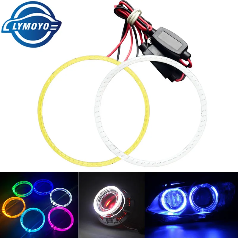 

2pc Car Angel Eyes Led 60/70/80/90/100/110/120MM COB Halo Ring Led for E46 E60 Headlight DRL Daytime Running Light Angel Eye 12V