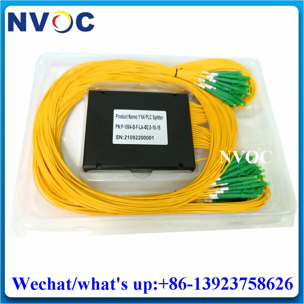 

GPON FTTH 64ch ABS Box Fiber Optical PLC Splitter,1x64 3.0mm SM G657A 1M 1.5M Fibre Optic Coupler with ST/FC/SC/LCUPC Connector