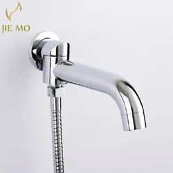 With Diverter 2-Way Outlet Swivel Spout Round Wall Mounted Mixer Tap Brass Faucet HJ-3002