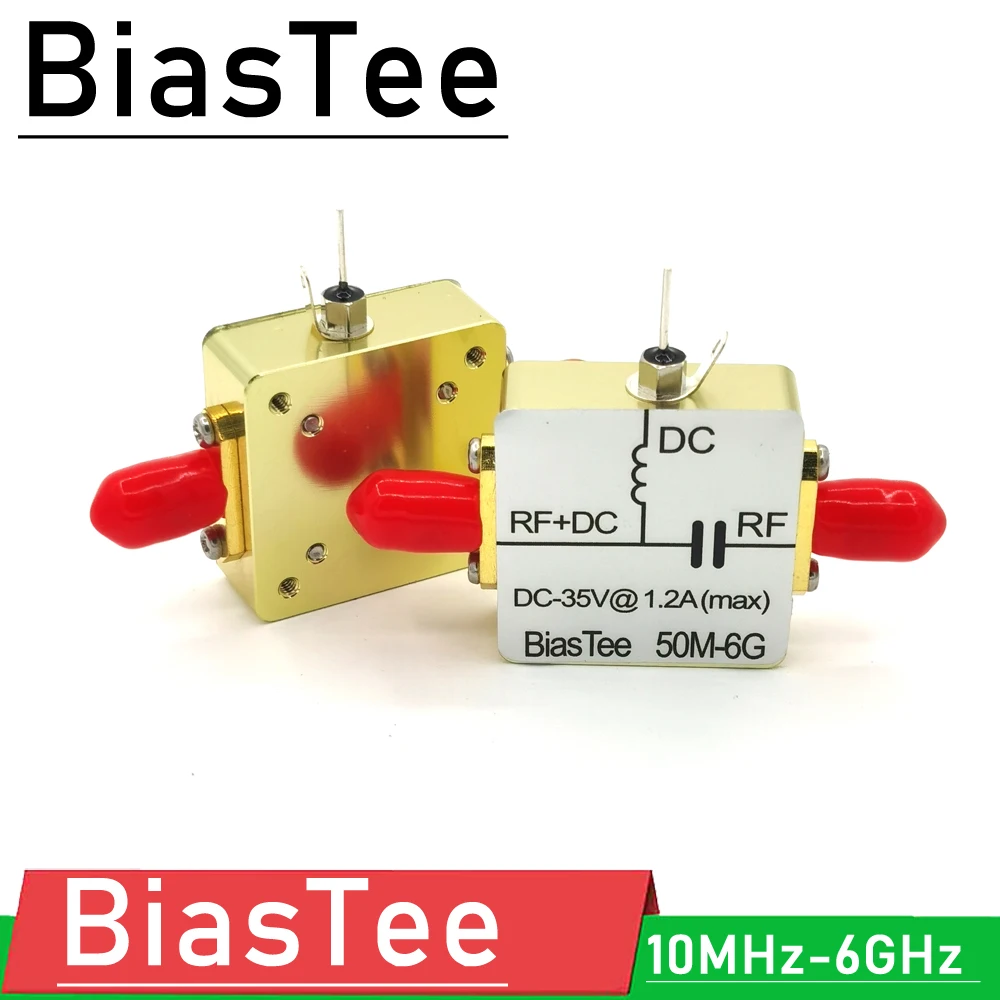 1M-6GHz Bias Tee RF feed Biaser Coaxial feed BiasTee box FOR HAM radio Amplifier SDR Antenna spectrum analyzer signal source