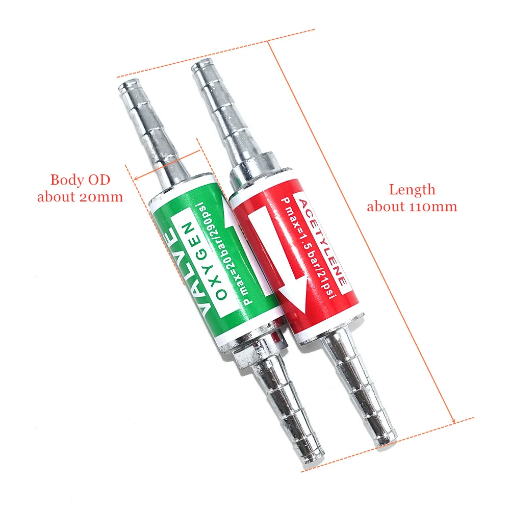 Flashback Arrestor 1 Pair Oxygen Acetylene Propane Safety Valve for 8mm 6mm 0.31\