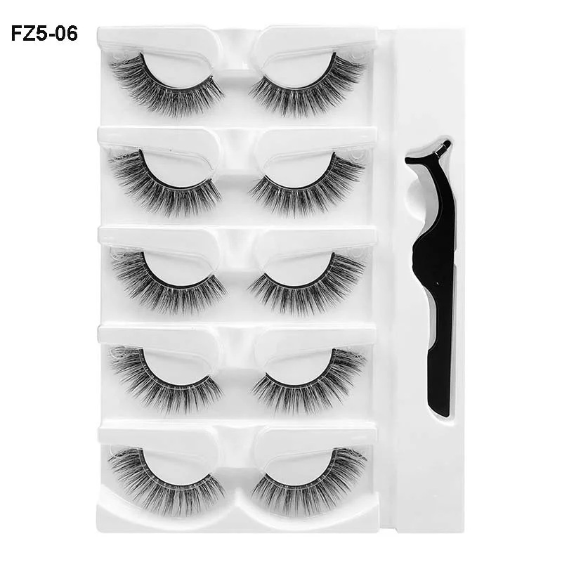 Premium Reusable 3D Non Glue Fake Lashes Super Soft Light Handmade Natural Self-Adhesive Eyelashes 100 Sets/Lot DHL Free