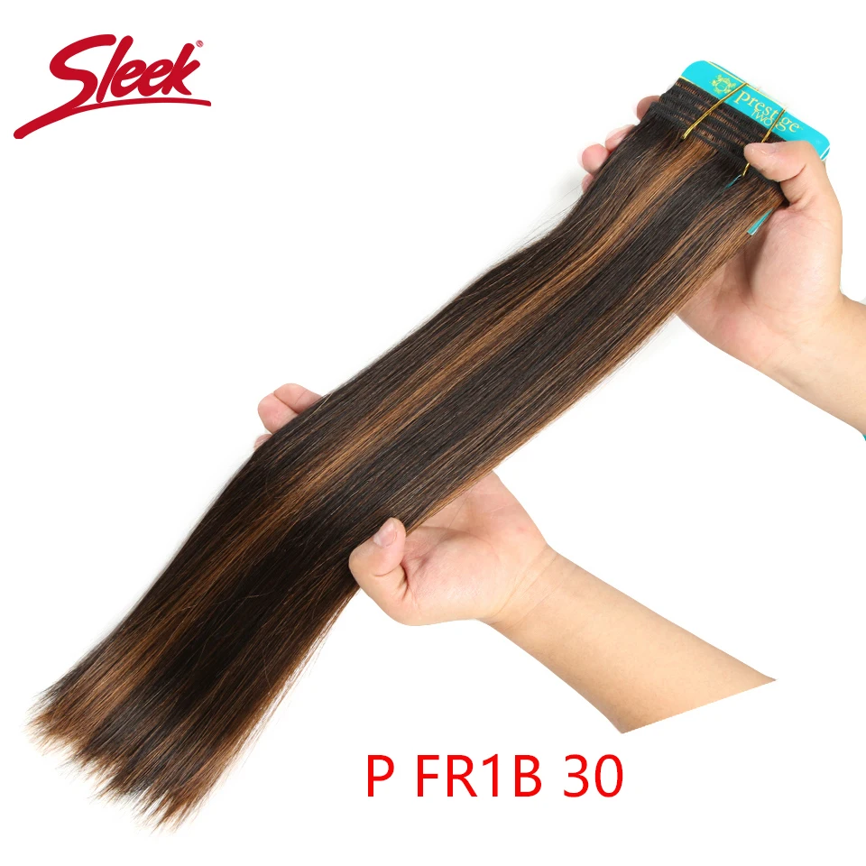 Sleek Double Drawn Braziliaanse Remy Human Hair Bruin 4/30 P1B/30 Silky Straight Hair Weave P4/27 Kleur human Hair Extension 1 Pcs