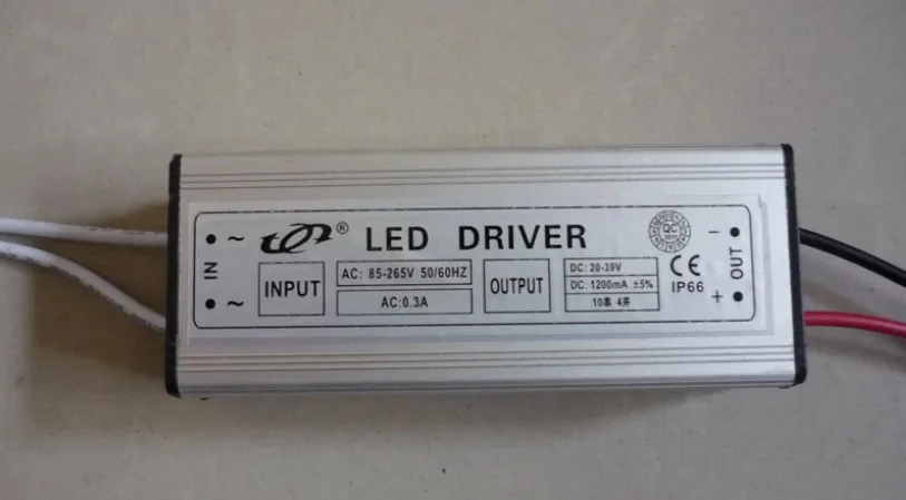 

1pcs resell External driver 10 Series 4 parallel high AC85-265V DC1200MA 40w good over heat protection IP66 Waterproof