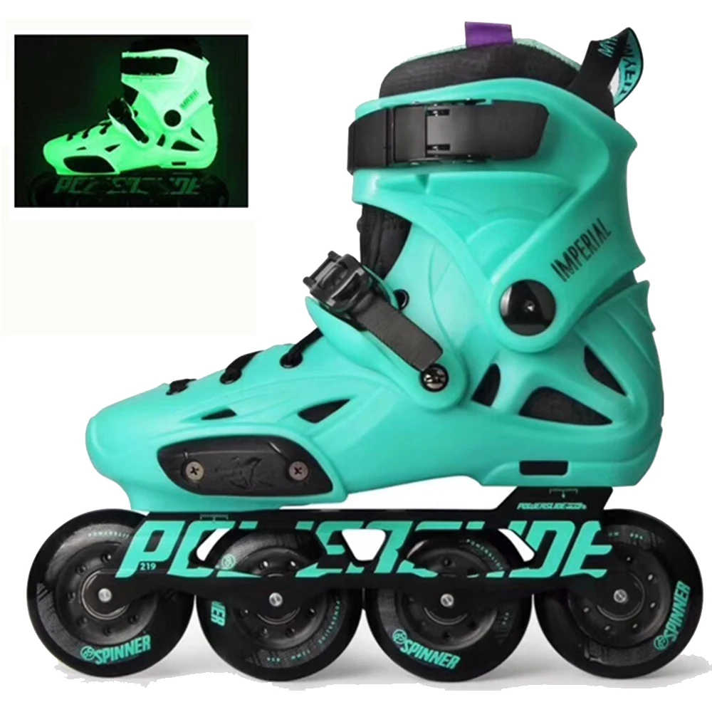 Original Powerslide Imperial Florescent Light Professional Slalom Inline Skates Roller Free Skating Shoes Sliding Patines