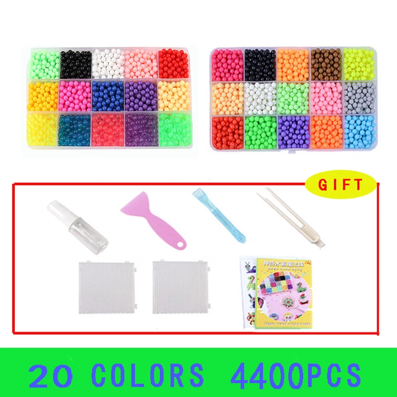 12000pcs Magic Water Sticky Beads giocattoli perline fai da te perline fatte a mano giocattolo Puzzle educativo bambini Hama Bead per ragazze ragazzi Kit