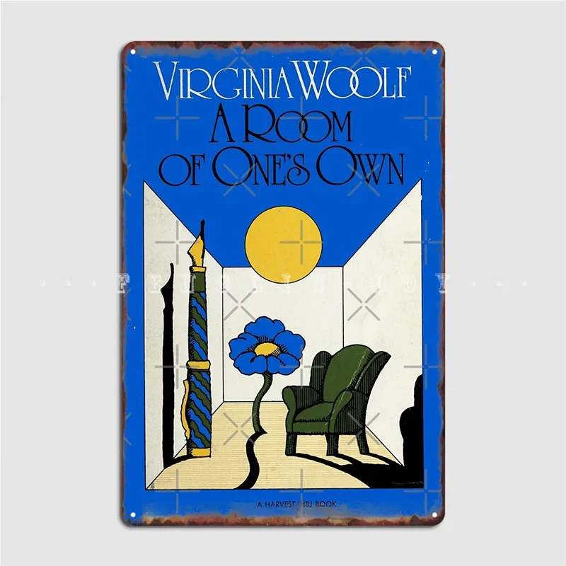 High Resolution A Room Of One's Own Virginia Woolf Vintage Book Cover Metal Plaque Poster Home Wall Decor Tin Sign Posters