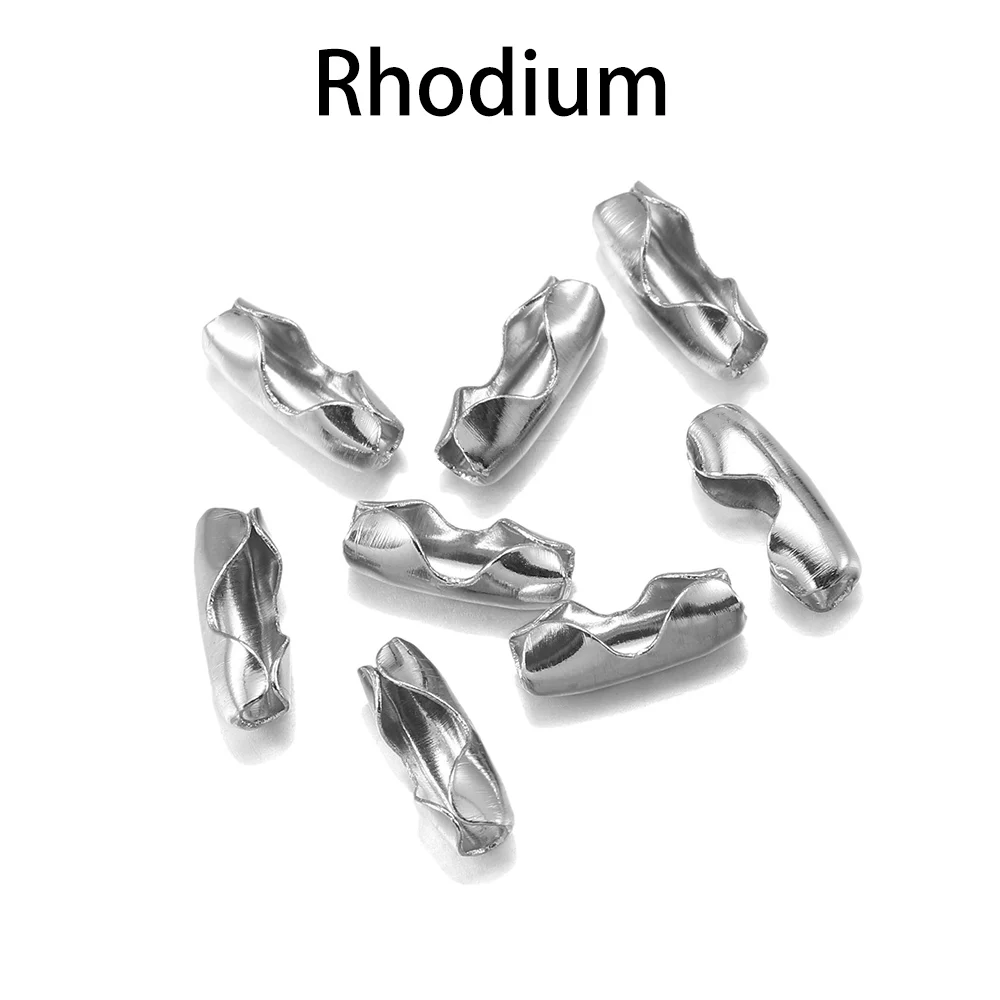 200 pcs/lot 1.5/2.0/2.4/3.2 mm Ball Chain Connectors Clasps Gold For DIY Bracelet Necklace Bead Chain Jewelry Making