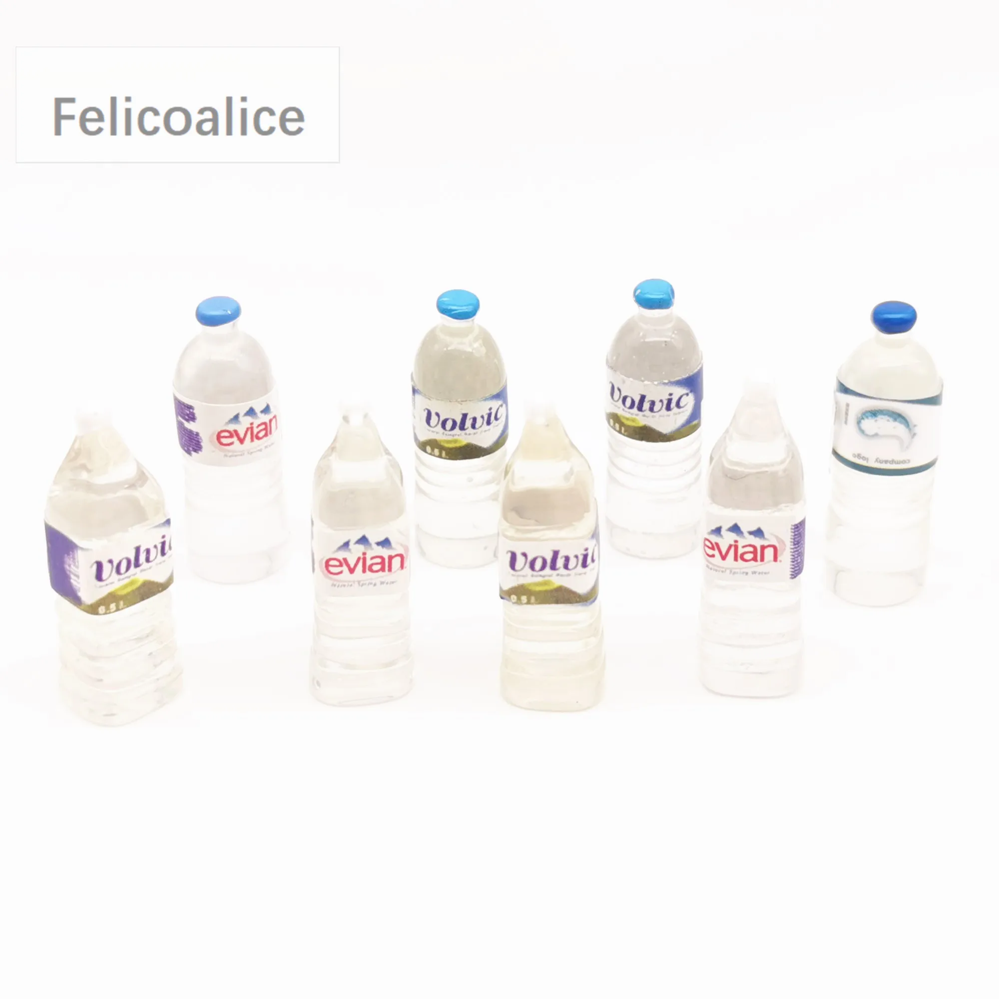 

100pcs Resin Mini Simulation Mineral Water Bottle Dollhouse Miniature Kids Toys Photography Props Home Decoration Accessories