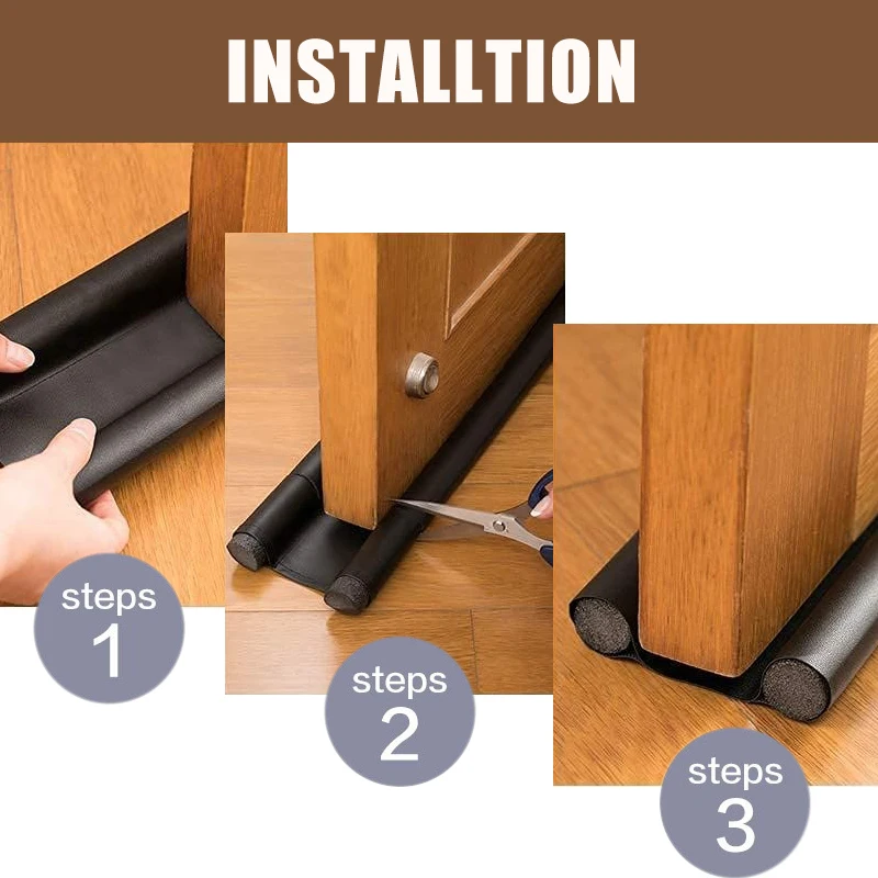 93cm Flexible Door Bottom Sealing Strip Stopper SoundProof Gasket  Weatherstrip Window Draft Guard Wind Dust Blocker Protector image 2