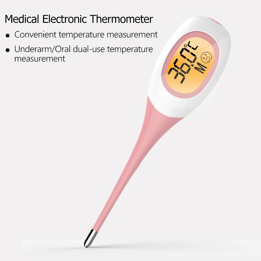 Silicone Fast 8S Thermometer for Fever Digital infrared Basal Body Thermometer Oral Armpit Rectal Temperature LED Display