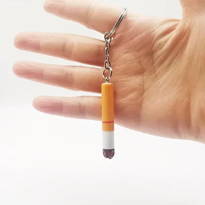 Creative personality pendant simulation plastic long smoke short smoke key ring bag pendant spot wholesale